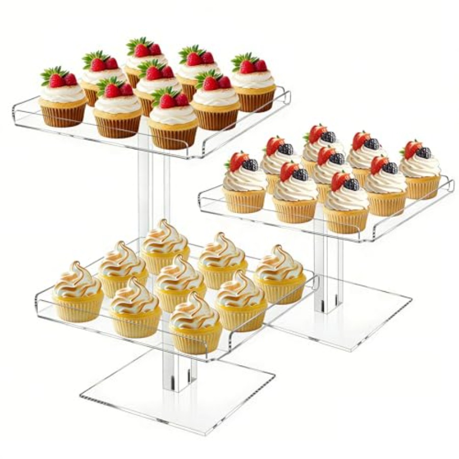 3 Tiered Serving Tray Set for  - đánh giá và giá Display Risers Set