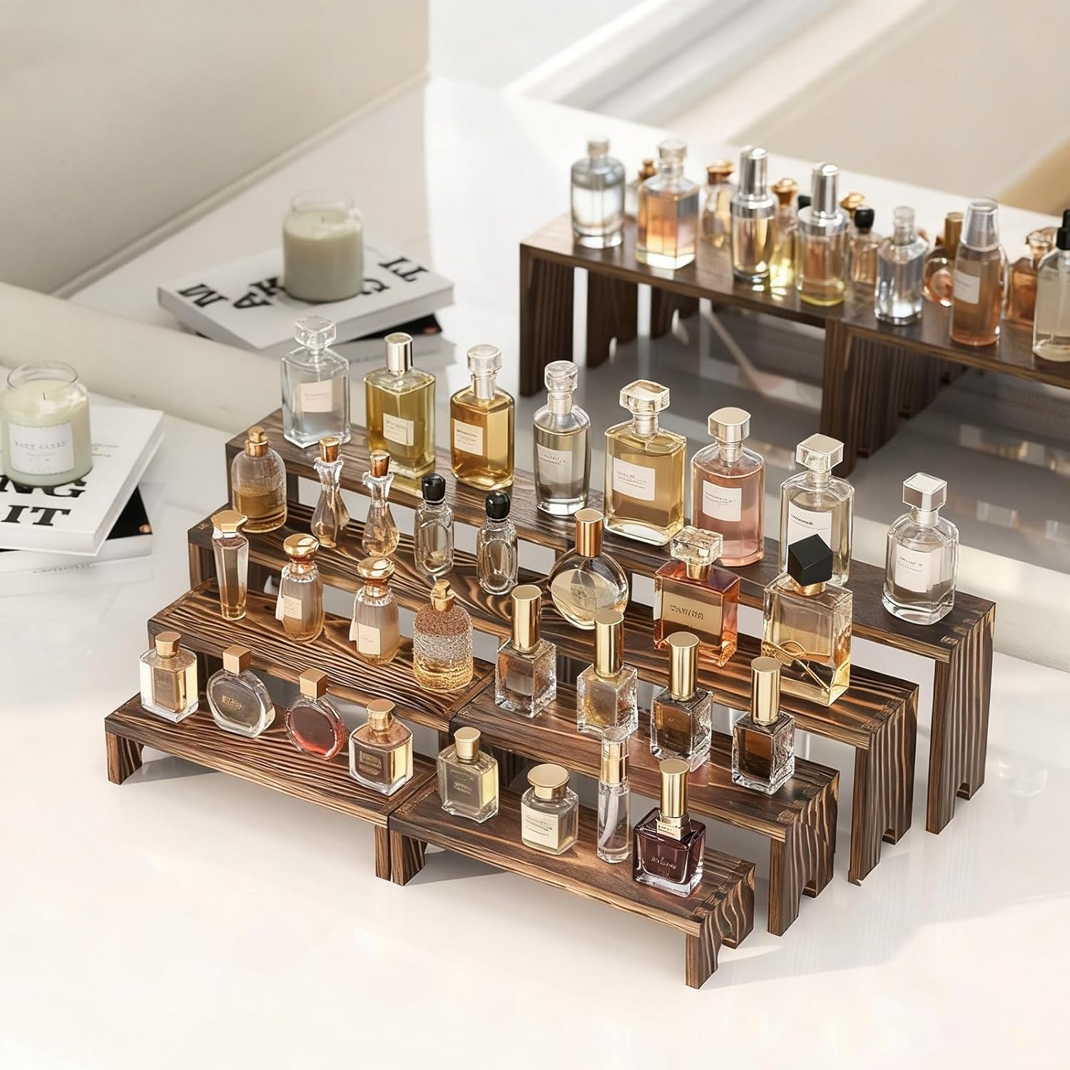 2 Tier Wooden Cupcake Stand Se - đánh giá và giá Display Risers Set