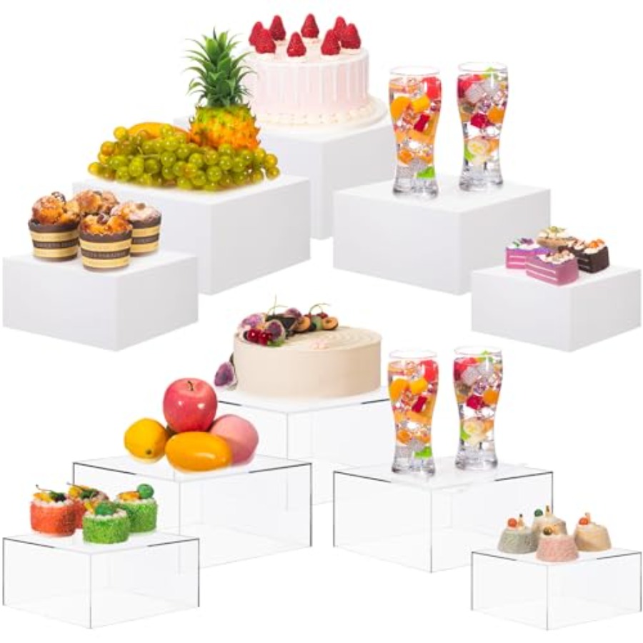 Buffet Risers Set of 10 Acryli - đánh giá và giá Display Risers Set