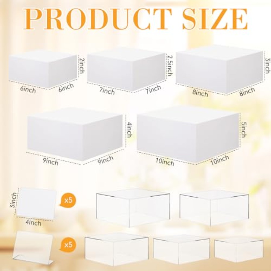 Buffet Risers Set of 10 Acryli - đánh giá và giá Display Risers Set