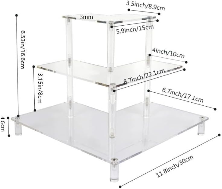 3 Tier Acrylic Display Riser,  - đánh giá và giá Pop Display Shelf