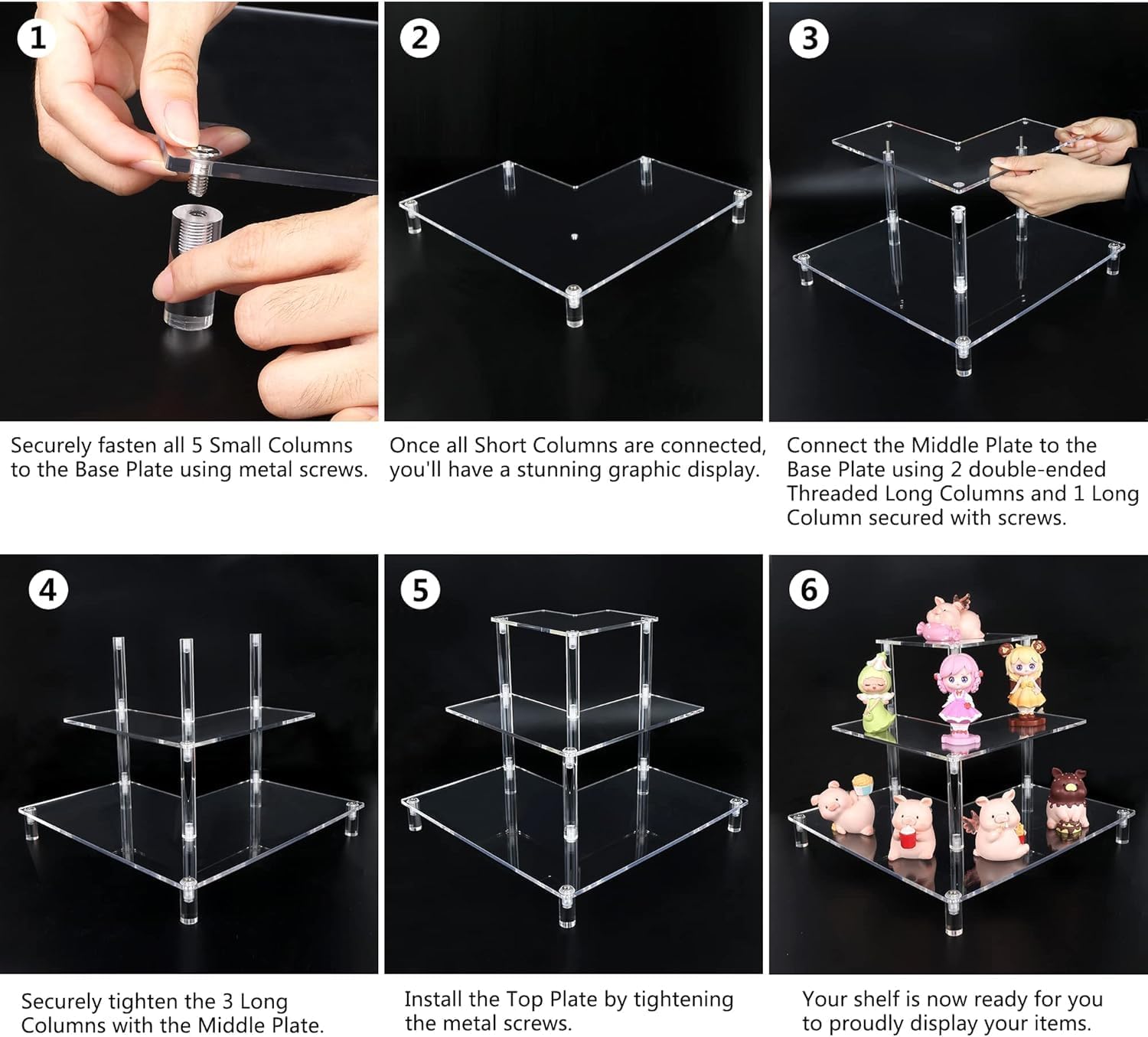 3 Tier Acrylic Display Riser,  - đánh giá và giá Pop Display Shelf