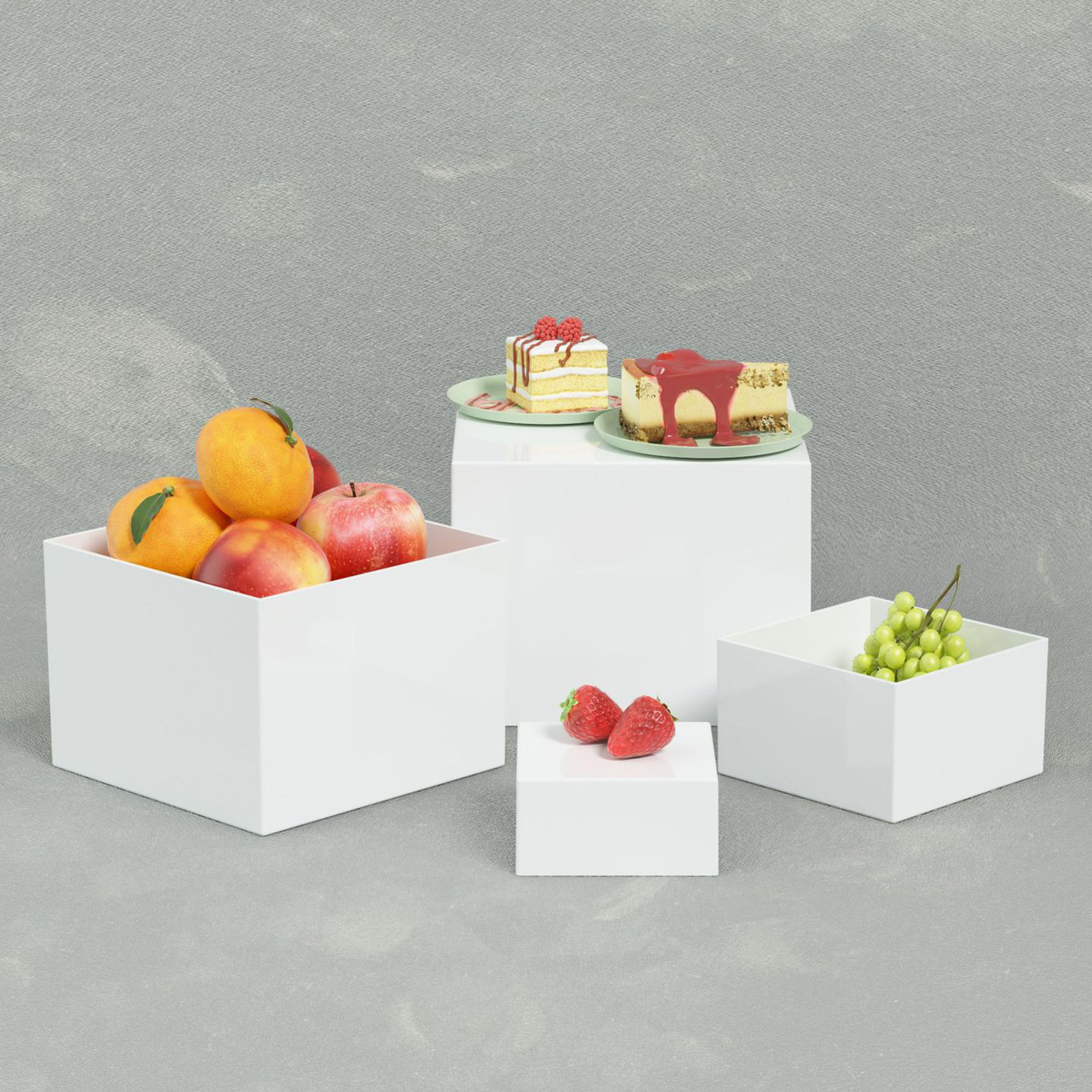 6x Acrylic Buffet Riser Desser - đánh giá và giá Display Risers Set