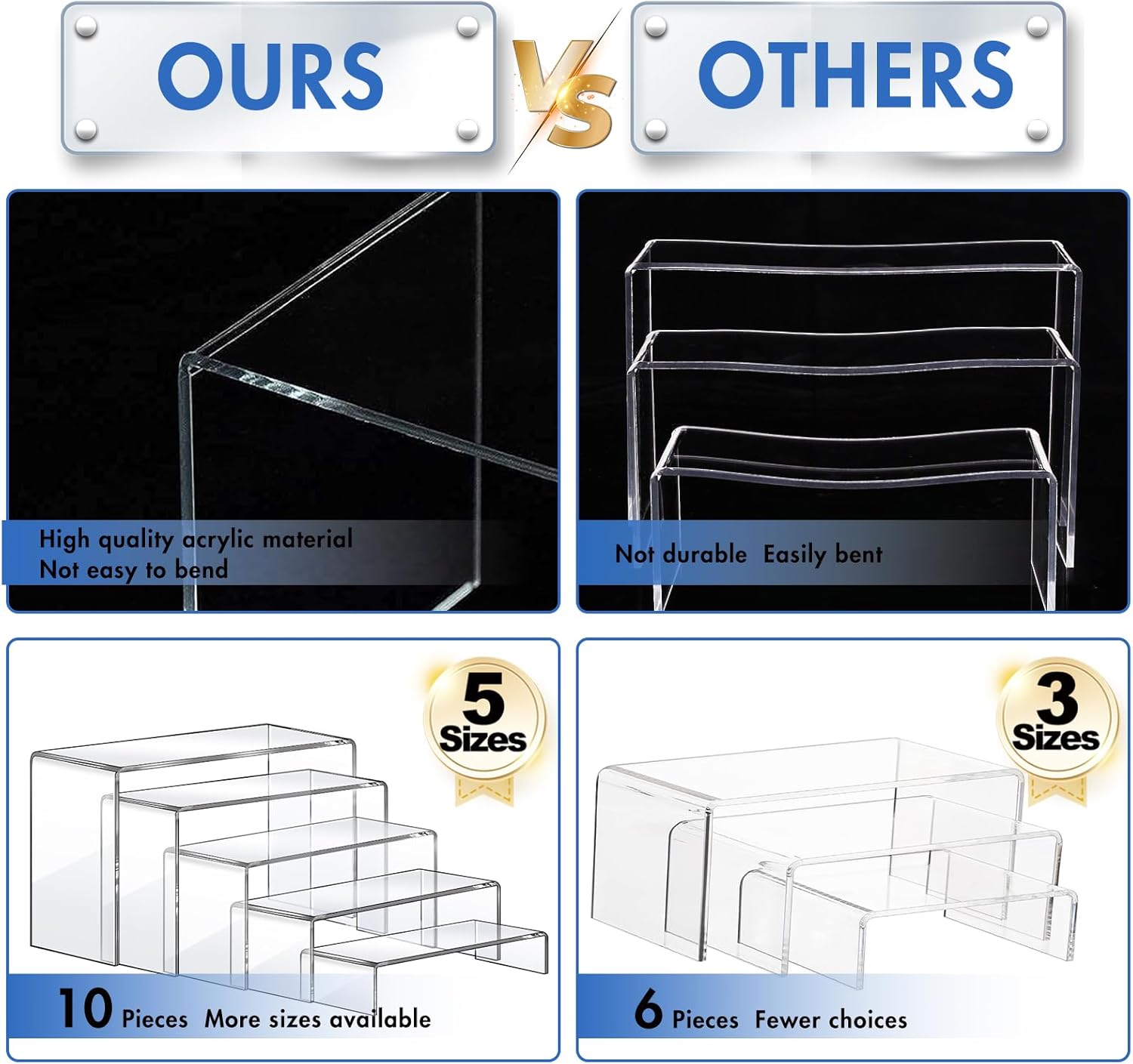 Acrylic Risers 10 Pcs 2 Set Di - đánh giá và giá Display Risers Set