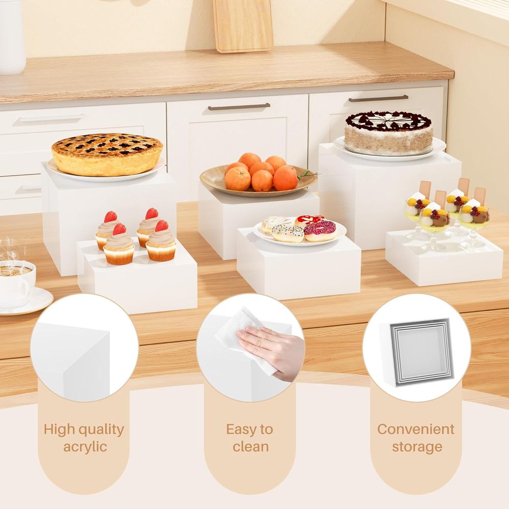 【8Pcs】 Buffet Risers,Dessert T - đánh giá và giá Display Risers Set